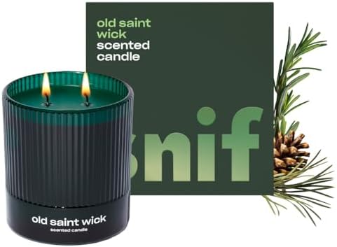 Old Saint Wick Scented Holiday Candle by Snif, Woody, Aromatic, Fir Scent, 50+ Hours, 100% Cotton Fiber Wicks, Soy Wax Blend, Non-Toxic, Vegan, 8.5oz by Snif
