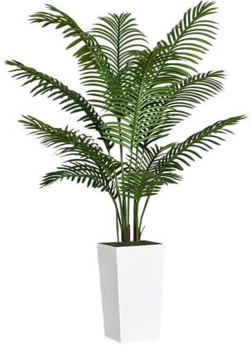 5FT Fake Palm Tree with Tall White Planter, Realistic Artificial Plants Indoor for Home Decor, Office and Living Room by Unknown