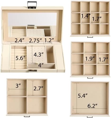 Frebeauty 5-Layer Jewelry Box for Women,Jewelry Organizer with 4 Drawers - Image 4