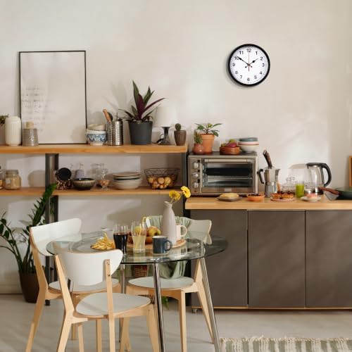 LEIKE Metal Wall Clock 10IN Black, Retro Silent Quartz Battery Operated, Decorative for Patio, Kitchen, Living Room, Bedroom, Pool - Image 6
