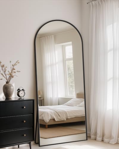 62"x41" Arched Full Length Mirror with Stand,Full Body Floor Mirror by CoomilyBrandStory