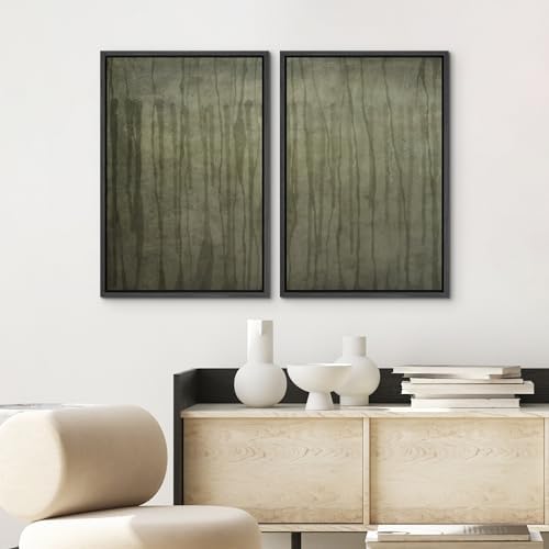SIGNWIN Framed Wall Art Print Set Muted Green Abstract Forest Photography Modern Art Rustic Relax/Calm Multicolor for Living Room, Bedroom, Office - 16"" x24 x2 BLACK - Image 3