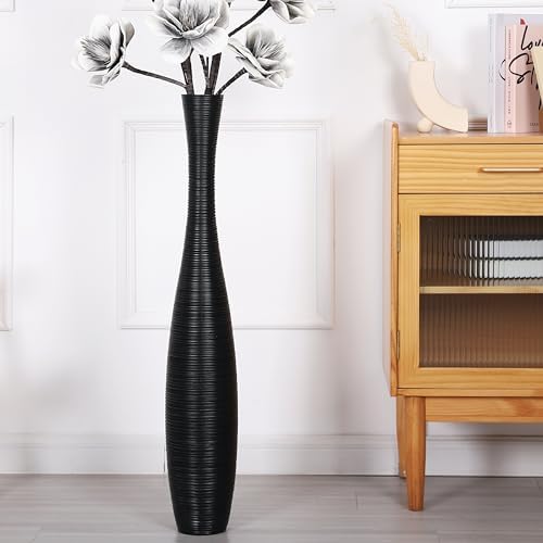 Leewadee Large Floor Vase 34 inches Polyresin for Pampas Grass, Dried Flowers by Leewadee