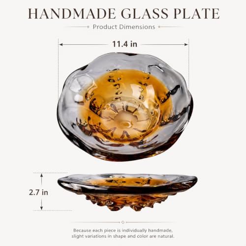 Hand Blown Glass Bowl Decorative Dish Fruit Bowl Home Decor - Image 6