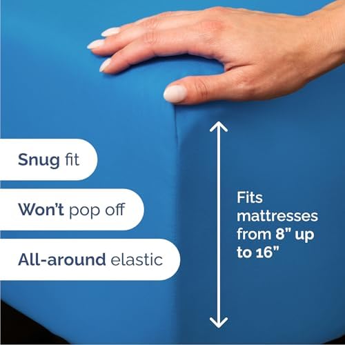 Cal King Size 4 Piece Sheet Set - Breathable & Cooling Sheets - Royal Blue - Image 3