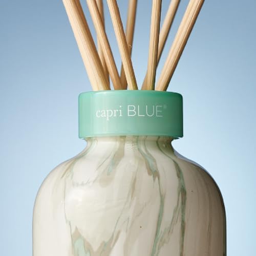 Capri Blue Modern Marble Reed Diffuser Set - Includes Reed Diffuser Sticks, Scented Oil & Glass Bottle - Luxury Scents for Bedroom Decor & Bathroom Air Freshener - Coconut Santal (5.7 fl oz) - Image 5