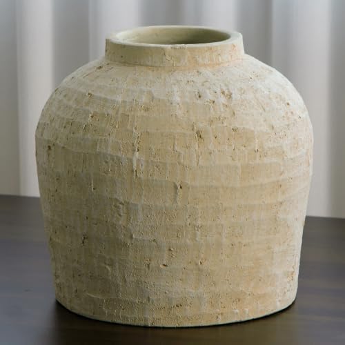 Large Ceramic Vase, Rustic Farmhouse Terracotta Vase for Home Decor by Tuioyoc