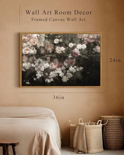 InSimSea Framed Canvas Wall Art Vintage Decor, Home Decor Garden in May Flower Aesthetic, Large Prints Artwork, Rustic Wall Decoration for Bedroom Living Room Bathroom, 24"x36" - Image 4