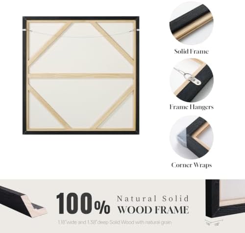 Extra Large Framed Neutral Abstract Wall Art for Living Room Decor, 48x48 - Image 7