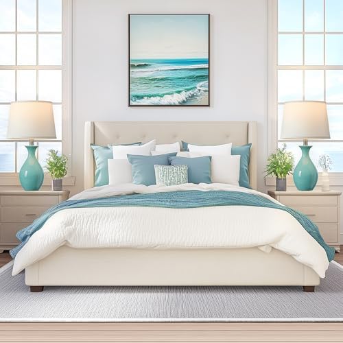 PARTPHONER Table Lamp Set of 2, Modern Ceramic Bedside Lamps for Night Stands, Classic Small Lamp Nightstand Lamp for Bedroom Living Room Desk End Table Rocker Swtich Sky Blue - Image 5