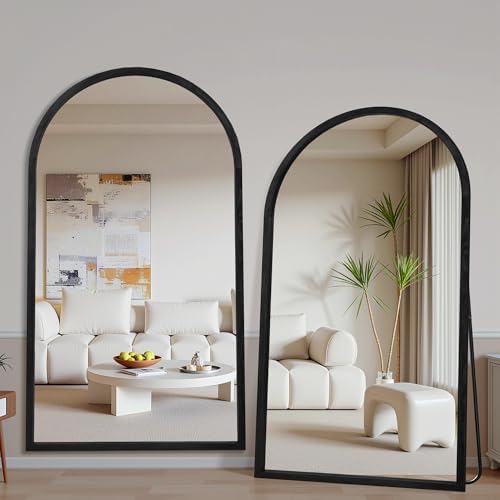 Suidia Full Length Mirror, Oversized Floor Mirror with Solid Wood Frame, Large Standing Mirror for Bedroom Living Room, Wood Antique Style, Black, 82" L x 44" W - Image 5