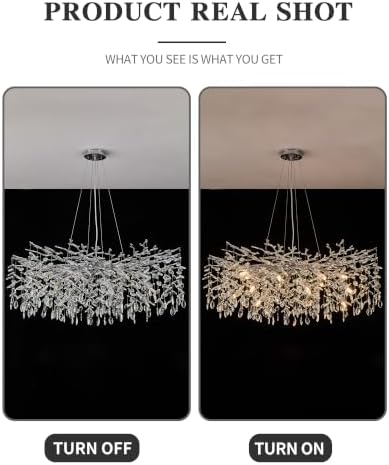 40" Modern Tree Branch Crystal Chandelier, 14-Light Silver Pendant Light - Image 7