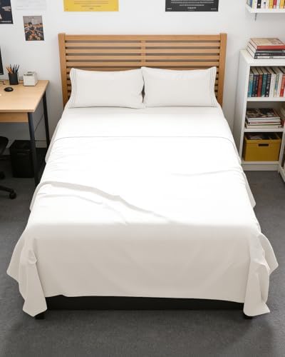 Full XL Sheets - 4 Piece Full XL Sheet Set - Soft & Cooling - Antique White by CGKUnlimited