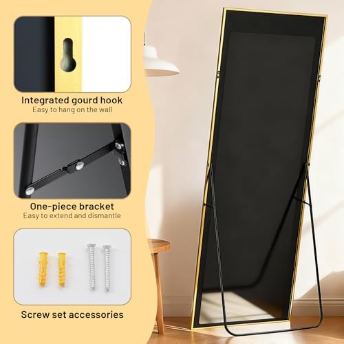 Simple Deluxe Full Length Mirror, 71"x26"Large Floor Mirrors, for Wall Door Bedroom Bathroom Living Room (Gold) - Image 5