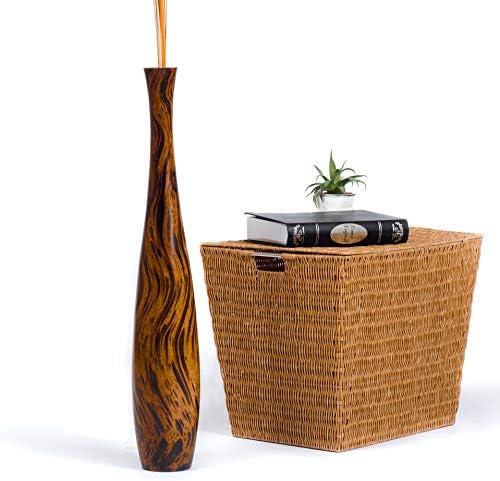 Leewadee Large Floor Vase 26 inches Mango Wood for Pampas Grass, Dried Flowers by Leewadee