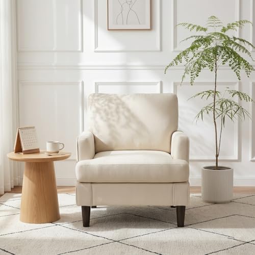 Kromax Accent Chair for Living Room, No Screws Assembly Required, Beige - Image 3
