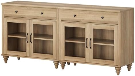 WAMPAT Oak Sideboard Buffet Cabinets, Large Kitchen Storage Cabinets, 68" - Image 6