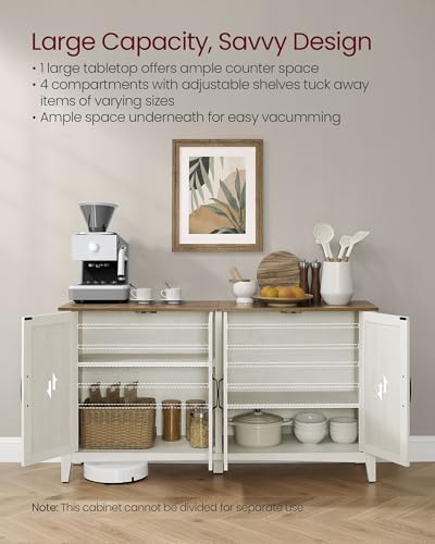 VASAGLE Buffet Cabinet, Coffee Bar, Adjustable Shelf - Image 4