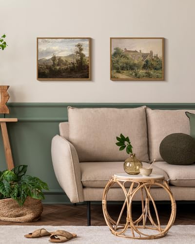 InSimSea Framed Canvas Wall Art Vintage Decor, Home Decor Retro Landscape Oil Painting Canvas Wall Art Decorations for Living Room Kitchen Office Farmhouse Bathroom Decor, 11"x14" - Image 3