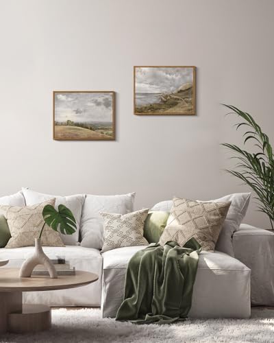 InSimSea Framed Canvas Wall Art Vintage Decor, Coastal Wall Art Seaside Landscape Paintings, Rustic Farmhouse Wall Decorations for Living Room Office Bedroom Decor, 11"x14" - Image 3
