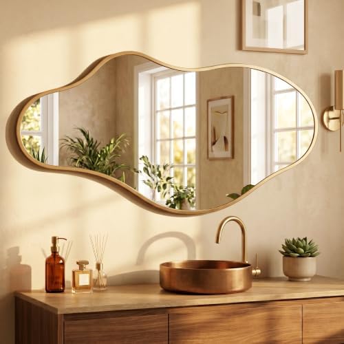 Bathroom Mirror for Over Sink-Gold Room Decor Wall Mirror 20"x 36" - Image 2