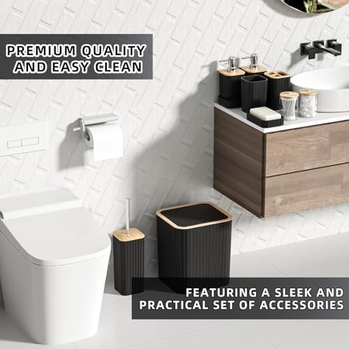 XLHOMO Bathroom Set - 25PC Black Bathroom Set with Shower Curtain and Rugs - Image 6