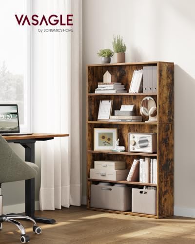 VASAGLE 5-Tier Bookshelf, Storage Organizer, 9.4 x 31.5 x 52.5 Inches - Image 2