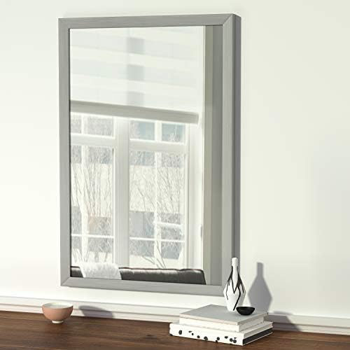 Amazon Basics Rectangular Wall Mount Mirror for Bedroom, Living Room, Entryway, 24" x 36", Standard Trim, Nickel, Hangs Horizontally or Vertically - Image 7