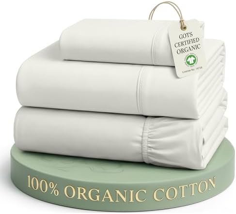 LANE LINEN Twin XL Sheet Set 100% Organic Cotton Soft 3pc - Glacier Grey by LaneLinen