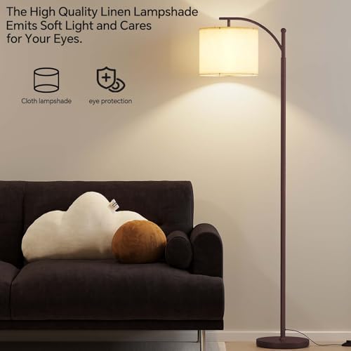 SUNMORY Arc Floor Lamp, Modern Floor Lamp with 9W 3 Color Temperatures Bulb - Image 5