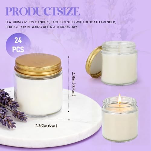 24 PCS 4oz White Soy Wax Candles, Lavender Scented Candle Gift Set, Bulk Wedding Party Favors for Birthday, Anniversary, Housewarming, Corporate Events | Relaxing Aromatherapy Home Decor. - Image 2