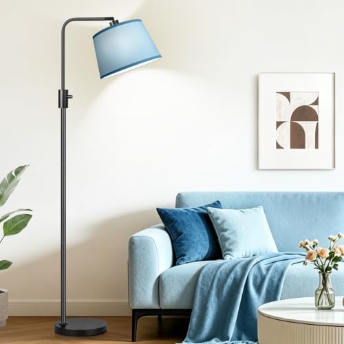 【Upgraded】 Dimmable Black Floor Lamp, 1000 Lumens LED Edison Bulb Included, Arc Black Floor Lamps for Living Room Modern Standing Lamp with Sky Blue Shade, Tall Lamps for Living Room Bedroom Office - Image 6