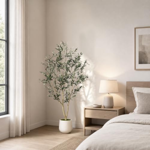 5FT Artificial Olive Tree Indoor with Elegant White Planter - Image 6
