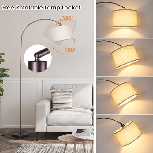 Qingmiao Dimmable Arc Floor Lamp, Remote & Foot Switch, Adjustable Shade - Image 4