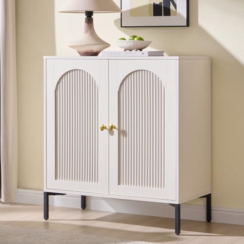 IFBUY 30.88" W Mid Century Modern TV Stands for Living Room, White by IFBUYFarmhouseFurniture