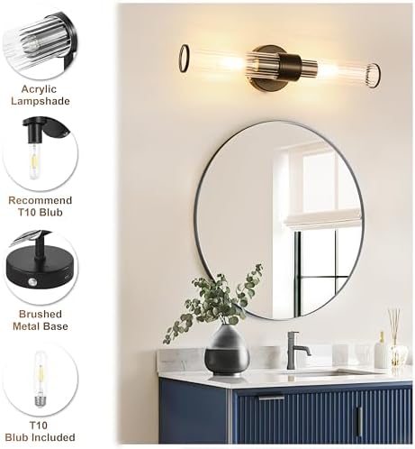 Morauroral Black Battery Operated Wall Sconces Set of 2 - Image 5