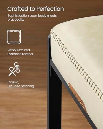 VASAGLE Bar Stools Set of 4, Counter Height, PU Leather, 26-Inch - Image 4