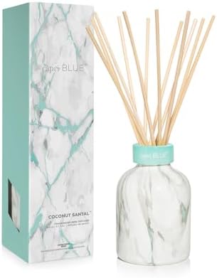 Capri Blue Modern Marble Reed Diffuser Set - Includes Reed Diffuser Sticks, Scented Oil & Glass Bottle - Luxury Scents for Bedroom Decor & Bathroom Air Freshener - Coconut Santal (5.7 fl oz) by Unknown