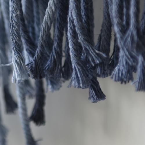 Macrame Wall Hanging Blue Large Hand-Dyed Ombre Fiber Tapestry 57"W*39"L - Image 7