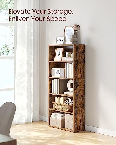 VASAGLE Set of 2 5-Tier Bookshelves, 23.6 Inches Wide - Image 4