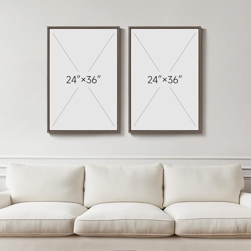 Large Framed Green Abstract Wall Art for Living Room Set of 2, 24x36 In - Image 3