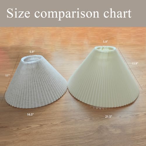 Large Pleated Lamp Shade for Arc/Arched Floor Lamps Replacement spider lampshade 5.9"Top X 21.5"Bottom X 13.8"High-Cream - Image 3