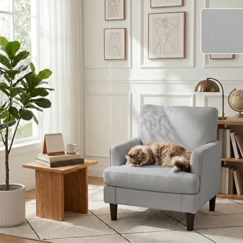 Kromax Accent Chair for Living Room Set of 2, Modern Reading Chair, Grey - Image 3