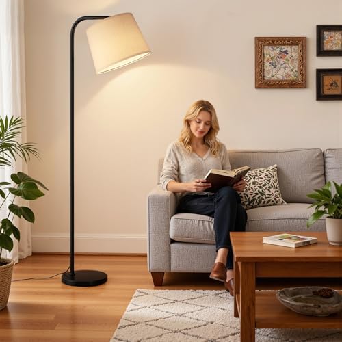 Ambimall RGB Floor Lamp - Remote Control, 8 Colors and 3000K-6500K Color Temperature, Fully Dimmable, Standing Lamp for Living Room with Rotating Head, Tall Lamp for Bedroom (RGB-Black and Beige) - Image 6