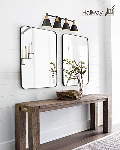 FEMILA Bathroom Vanity Light, 4-Lights Bathroom Light Fixtures Over Mirror, Modern Wall Mounted Lamp, Hammered Metal Shade, 4FG59B-4W BK - Image 4