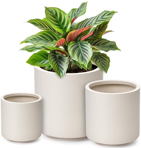 homenote 13.2/10.5/8.5 Inch Large Plastic Flower Pots with Drainage (3 Pcs) by HOMENOTE
