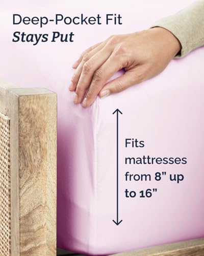 Twin XL 3 Piece Sheet Set - College Dorm Room Essentials - Light Pink - Image 4
