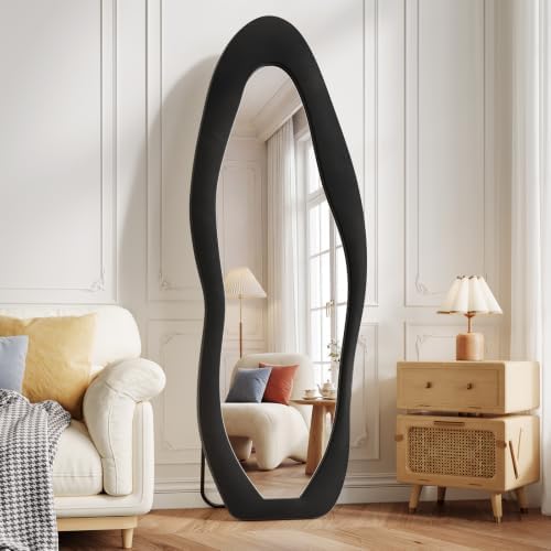 Koonmi Full Length Mirror 63"x24", Irregular Flannel Floor Mirrors by KOONMI