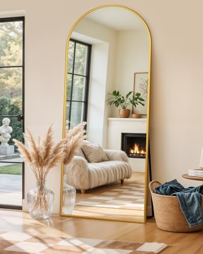 64"x21" Arched Full Length Mirror with Stand,Full Body Floor Mirror - Image 2