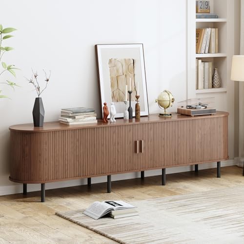 ComfyCorner 86.6" Mid Century Modern TV Stand with Sliding Doors for 90" TV - Image 4